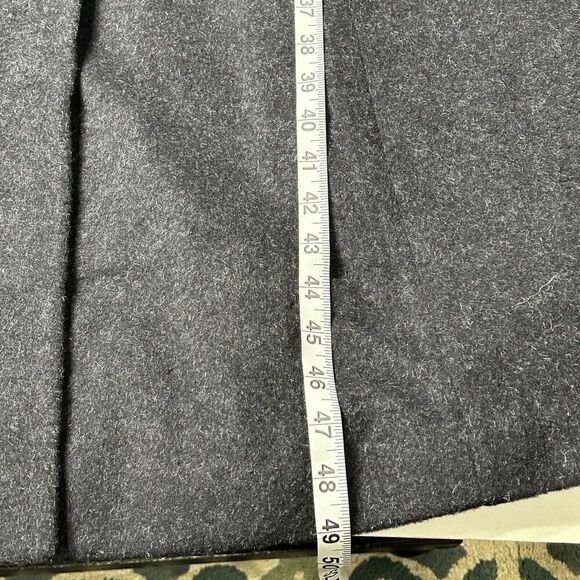 VINTAGE 80s J.G. HOOK Grey Warm Long Length Winter Retro Trench Coat Size 14 - Picture 6 of 7